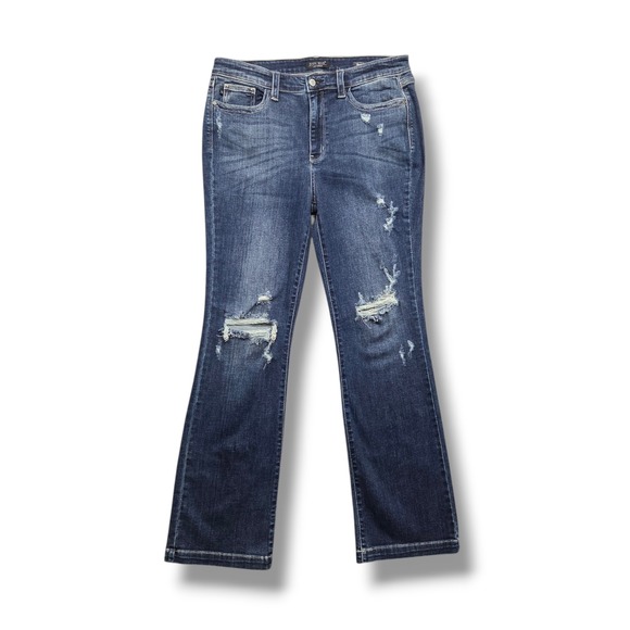 Judy Blue Denim - Judy Blue Bootcut Jeans Womens 32 Mid Rise Hand Sand and Destroy Distressed